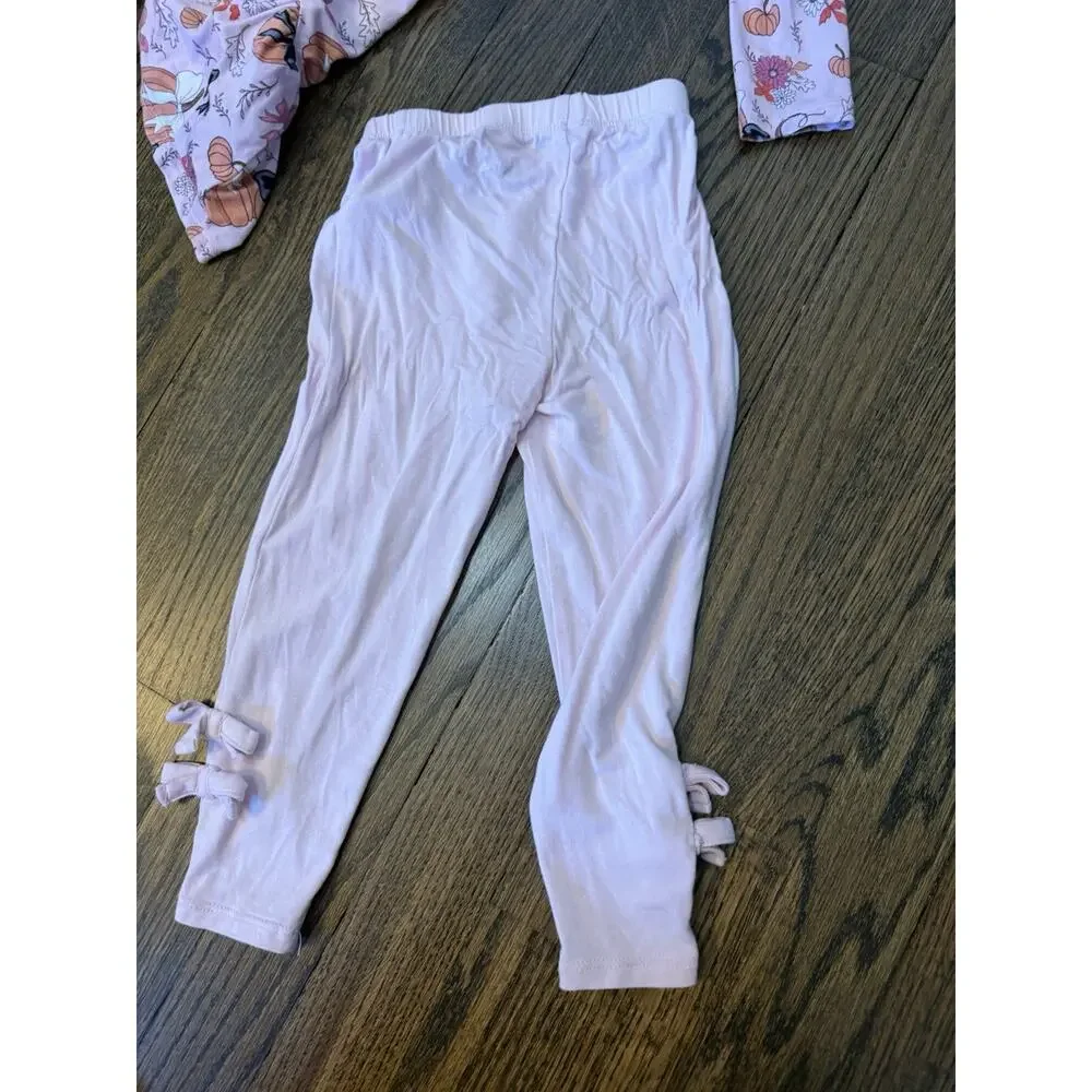 Posh Peanut 2 Piece Pink Pumpkin Baby Girl Set Bamboo 18-24 Months